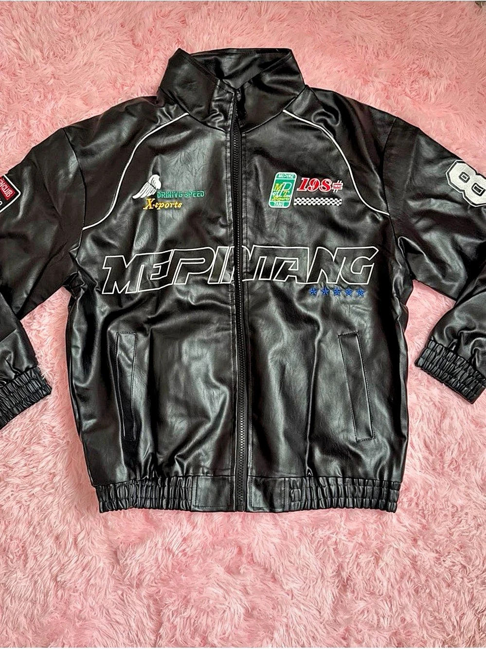 M Racing Men's Black Moto Racing Jacket Like New